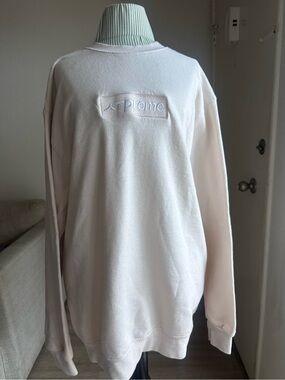 Champion Eco Light Pink Crewneck Sweatshirt with Embroidered Supreme Style Logo
